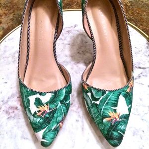 Green tropical print d'Orsay pump by Kelly & Katie